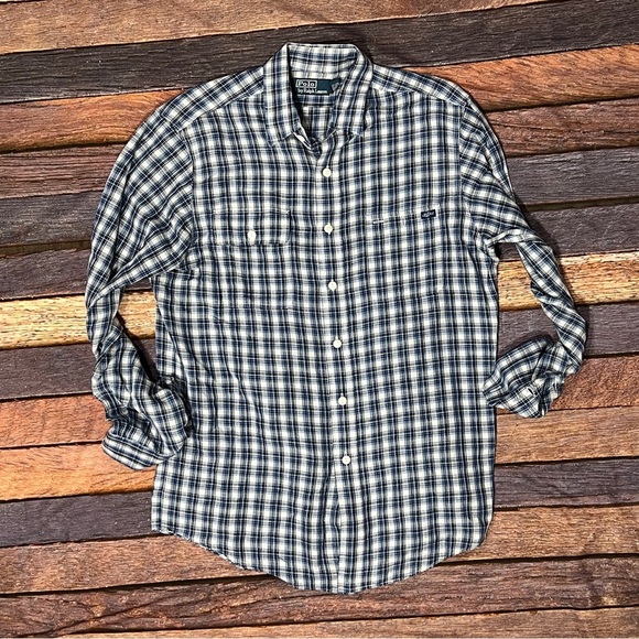 Polo Ralph Lauren Shirt Mens Plaid Long Sleeve Checkered Button Down - Picture 1 of 6